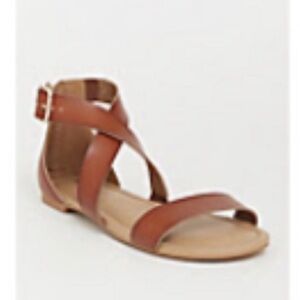 Torrid Brown/Cognac Crisscross Gladiator Sandal NWT